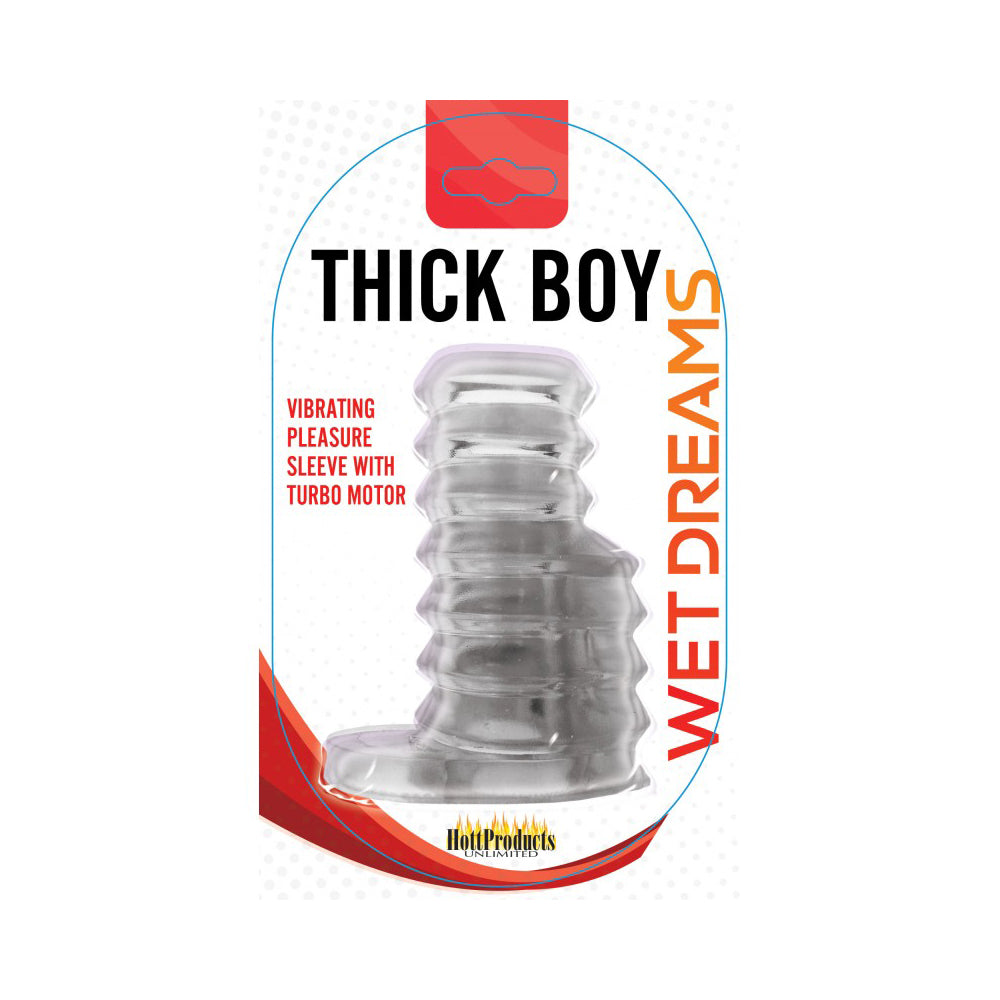 Thick Boy Vibrating Sleeve Clear | 818631028429 | Discreet Personal Wellness