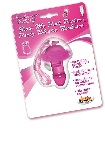 Blow Me Pink Pecker Whistle Necklace | 818631029587 | Discreet Personal Wellness