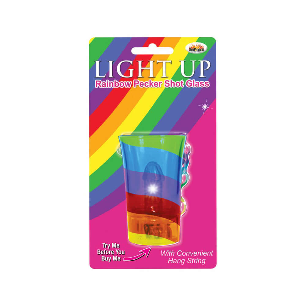 Light Up Rainbow Pecker Shot Glass | 818631029693 | Discreet Personal Wellness
