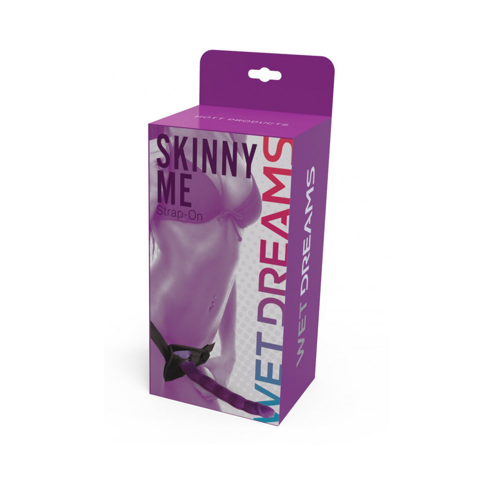 Skinny Me Strap On Dildo With Harness 7" Purple | 818631030477 | Discreet Personal Wellness