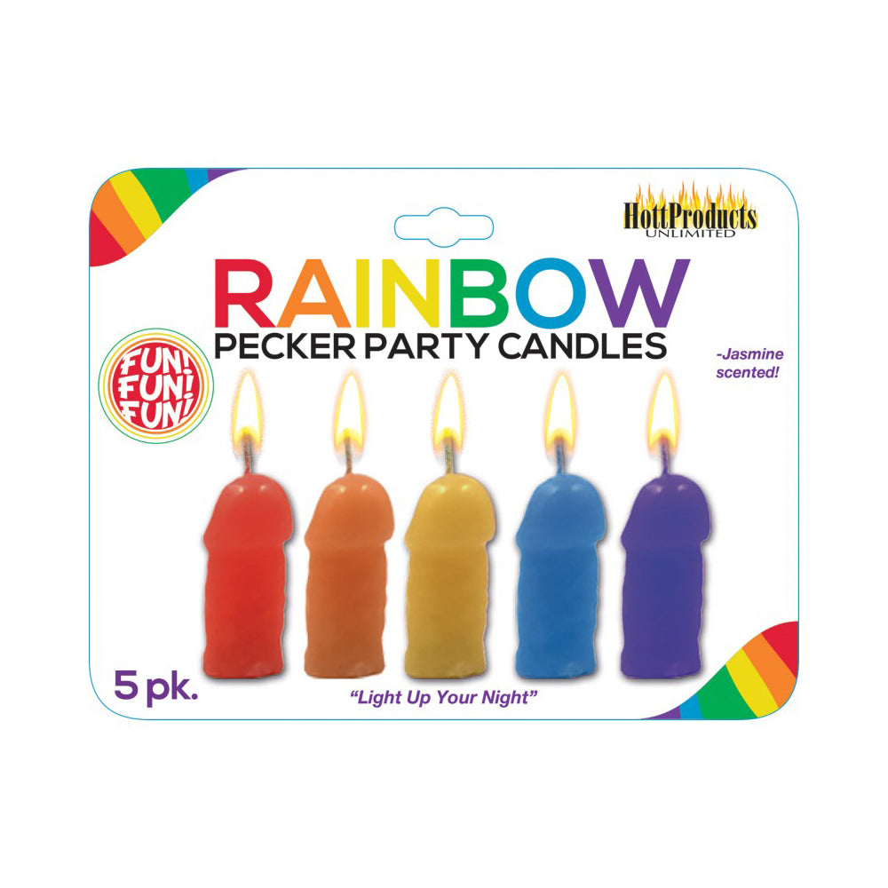 Pecker Party Candles Assorted Colors 5Pk | 818631031429 | Discreet Personal Wellness