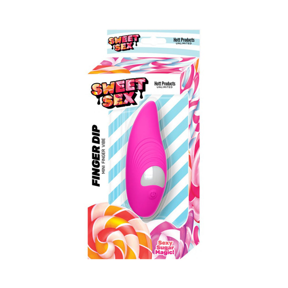 Sweet Sex Finger Dip Silicone Finger Vibe 8 Vibration Modes Magenta | 818631034161 | Discreet Personal Wellness