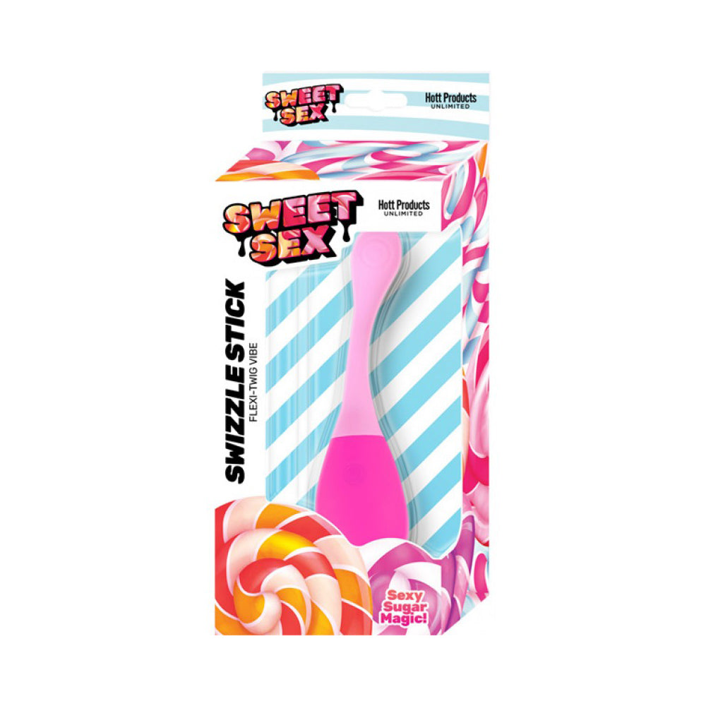 Sweet Sex Swizzle Stick Silicone Power Play Vibe 7 Vibration Modes Magenta | 818631034185 | Discreet Personal Wellness