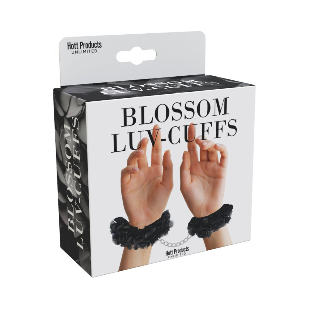 Blossom Luv Cuffs Flower Hand Cuffs Boxed Black | 818631035373 | Discreet Personal Wellness