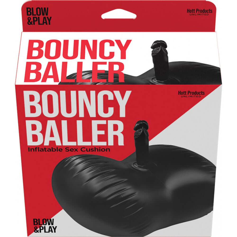 Bouncy Baller Inflatable Cushion W Dildo W Foot Pump | 818631035854 | Discreet Personal Wellness