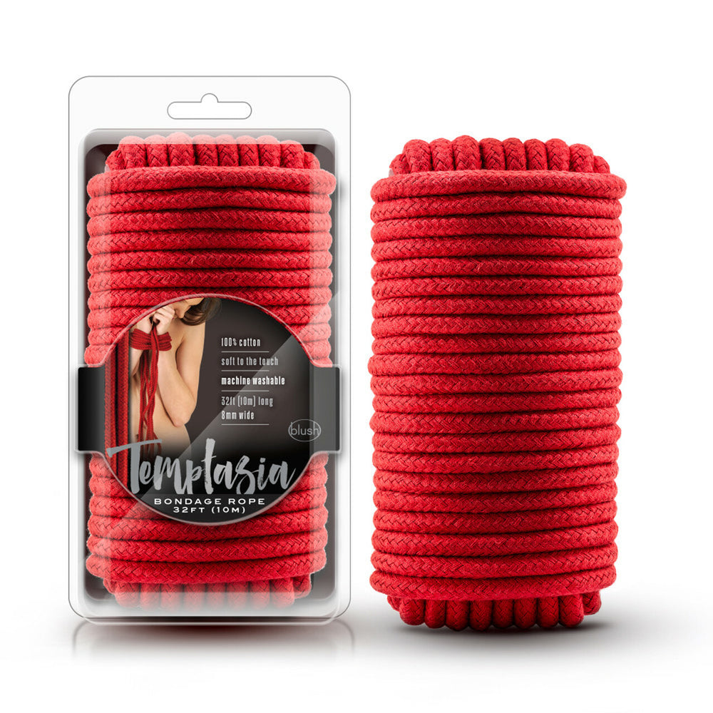 Temptasia Bondage Rope 32Ft Red | 819835022671 | Discreet Personal Wellness