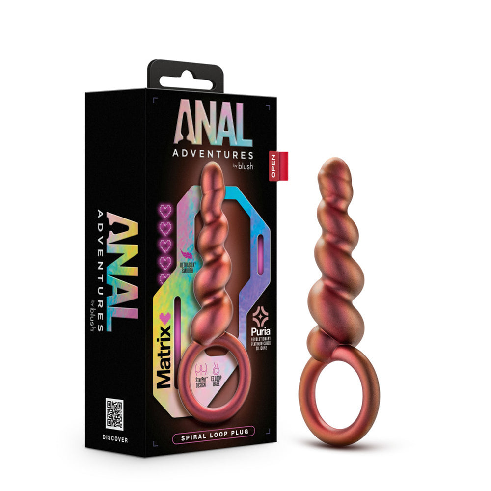 Anal Adventures Matrix Spiral Loop Plug Copper | 819835028918 | Discreet Personal Wellness
