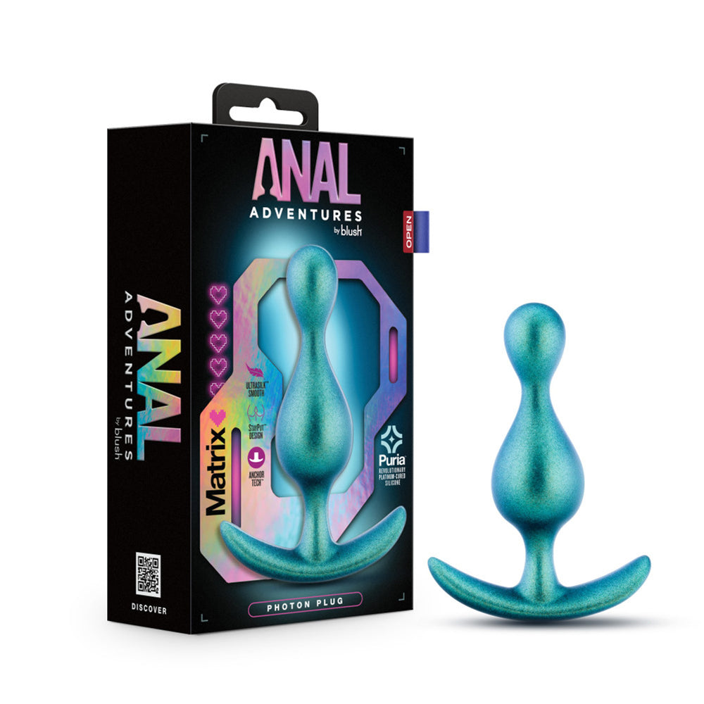 Anal Adventures Matrix Photon Plug Neptune Teal | 819835029687 | Discreet Personal Wellness
