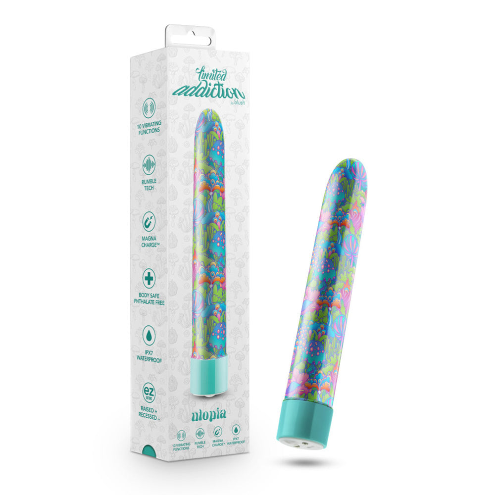 Limited Addiction Utopia 7" Rechargeable Vibe Aqua | 819835029922 | Discreet Personal Wellness