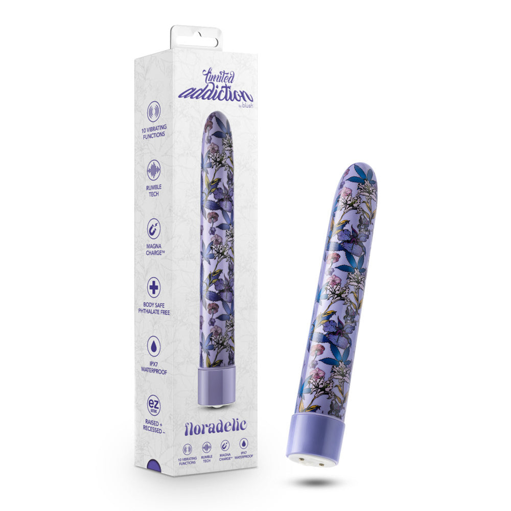 Limited Addiction Floradelic 7" Rechargeable Vibe Purple | 819835029939 | Discreet Personal Wellness