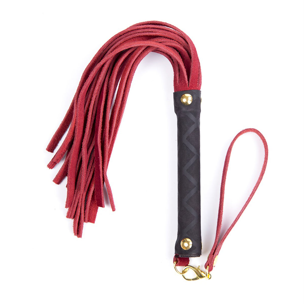 Mini Leather Flogger Red | 821555179177 | Discreet Personal Wellness