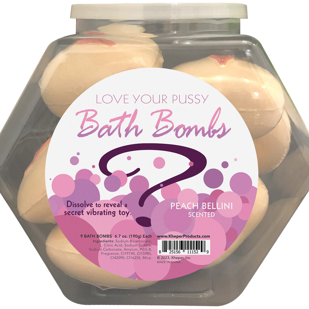 Love Your Vagina Bath Bomb Fishbowl 9 Pcs | 825156111529 | Discreet Personal Wellness