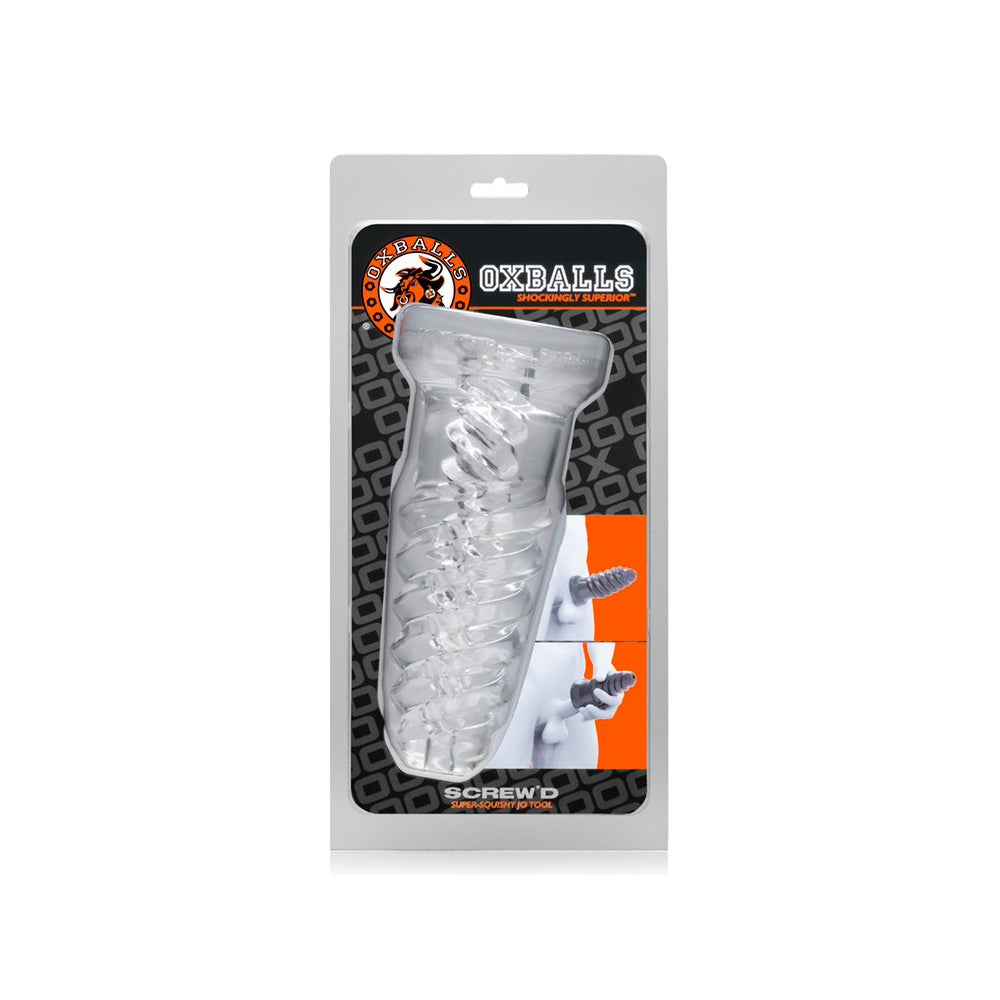 Screw'd Super Squish Corkscrew Jackoff Toy Clear | 840215118875 | Discreet Personal Wellness