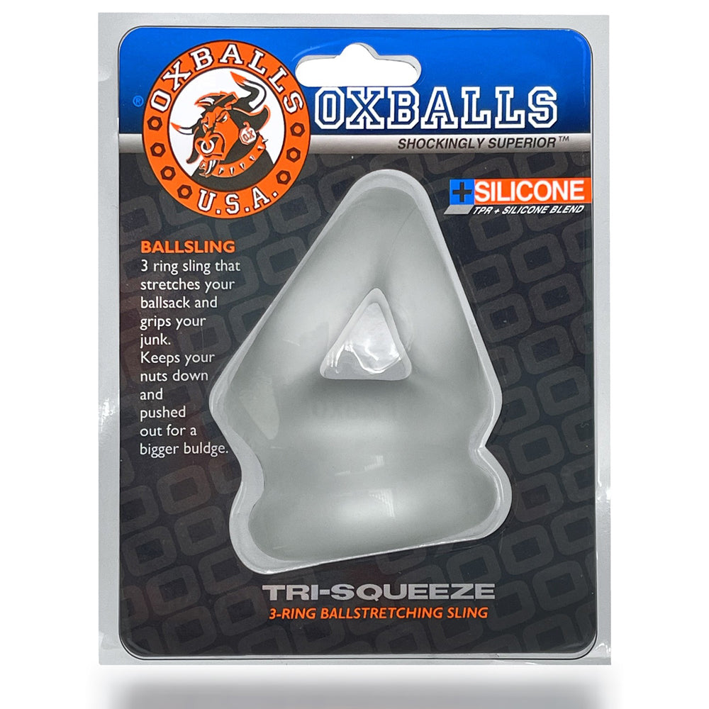 Tri-Squeeze Penisling & Ballstretcher Clear Ice | 840215119285 | Discreet Personal Wellness