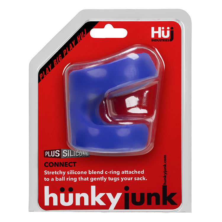 Connect C-Ring/Balltugger By Hunkyjunk Cobalt | 840215119780 | Discreet Personal Wellness