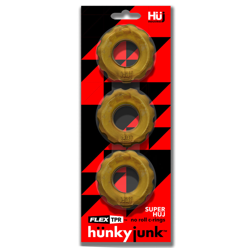 Super Huj 3-Pack Penisrings Bronze Metallic | 840215123138 | Discreet Personal Wellness