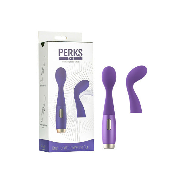 Perks Series Ex-1 G-Spot Vibrator And Clitoral Stimulating Wand Purple | 843390100086 | Discreet Personal Wellness