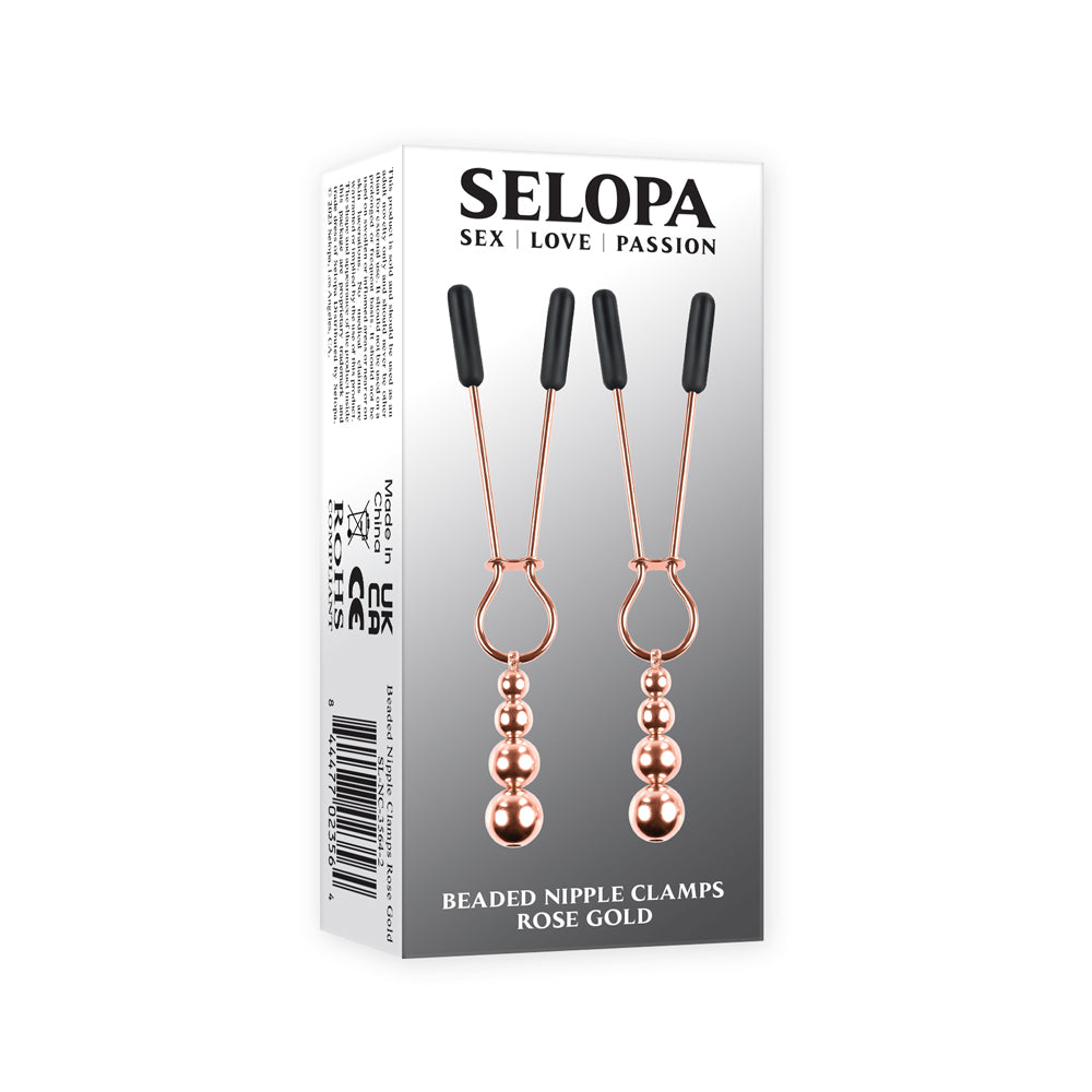 Beaded Nipple Clamps Rose Gold | 844477023564 | Discreet Personal Wellness