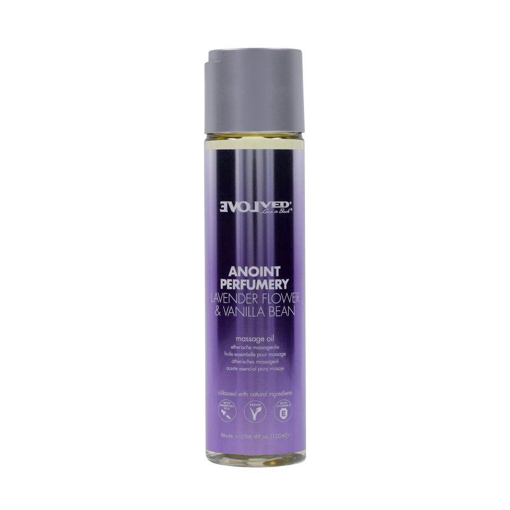 Anoint Perfumery Lavender Flower & Vanilla Bean Massage Oil 4 oz. | 844477024431 | Discreet Personal Wellness