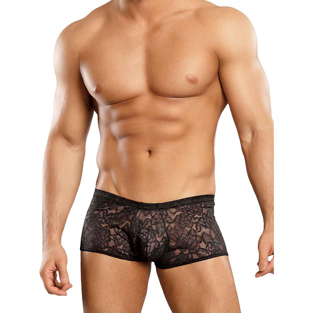 Stretch Lace Mini Short Black L | 845830054263 | Discreet Personal Wellness