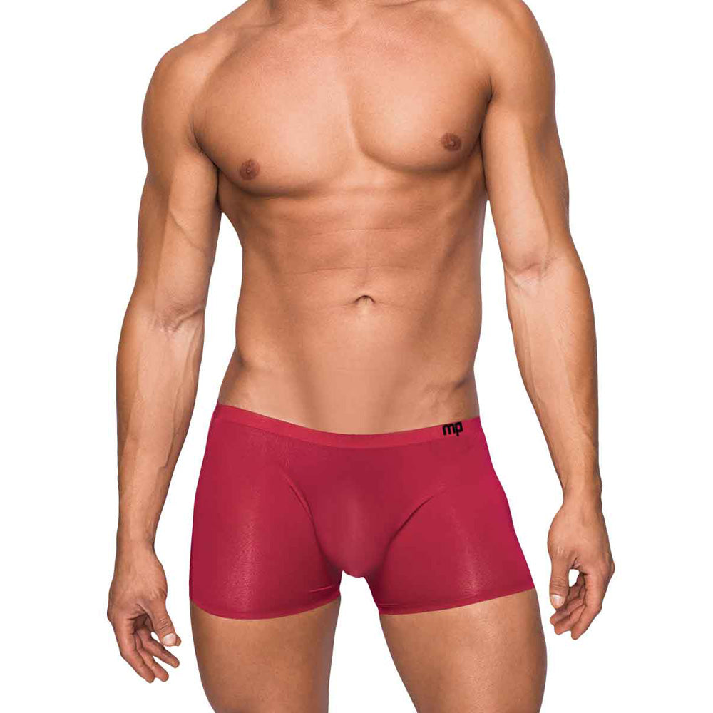 Seamless Sleek Short W/Sheer Pouch Wine L | 845830073455 | Discreet Personal Wellness