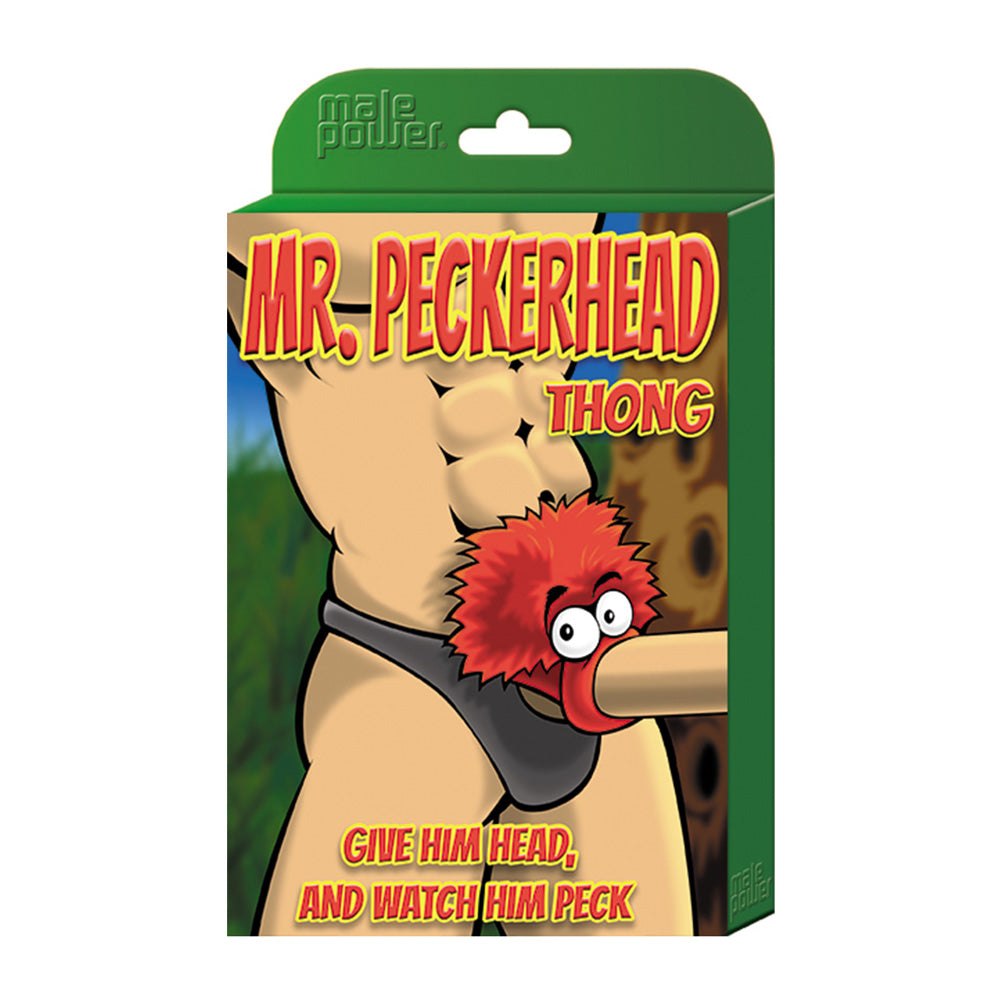 Novelty Mr. Peckerhead Thong Black One Size | 845830080248 | Discreet Personal Wellness