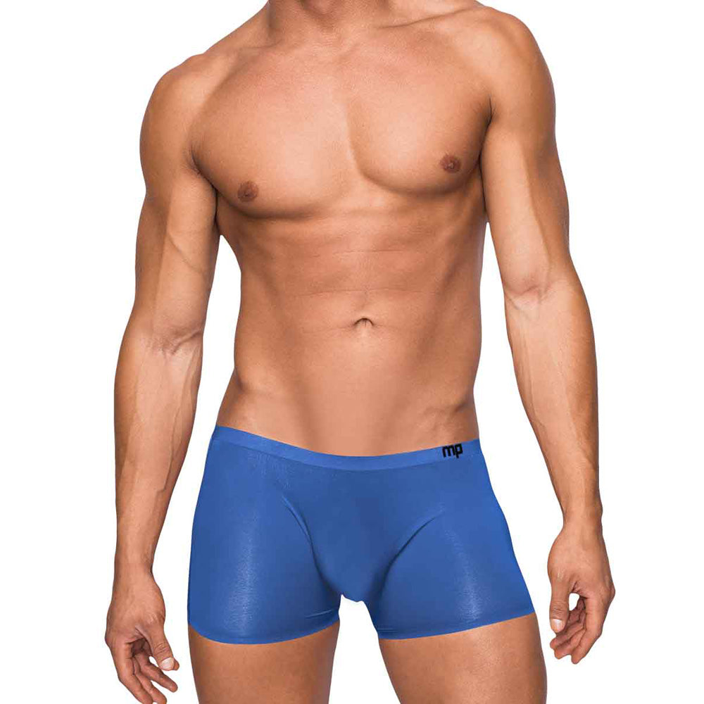 Seamless Sleek Short W/Sheer Pouch Blue Xl | 845830082297 | Discreet Personal Wellness