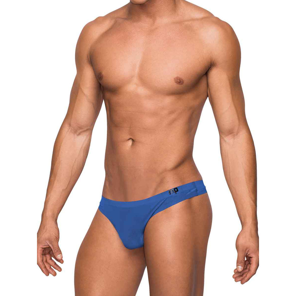 Seamless Sleek Thong W/Sheer Pouch Blue L/Xl | 845830082303 | Discreet Personal Wellness