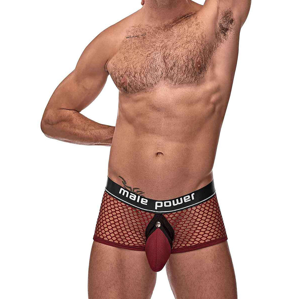 Penis Pit Net Mini Penis Ring Short Burgundy L | 845830084079 | Discreet Personal Wellness