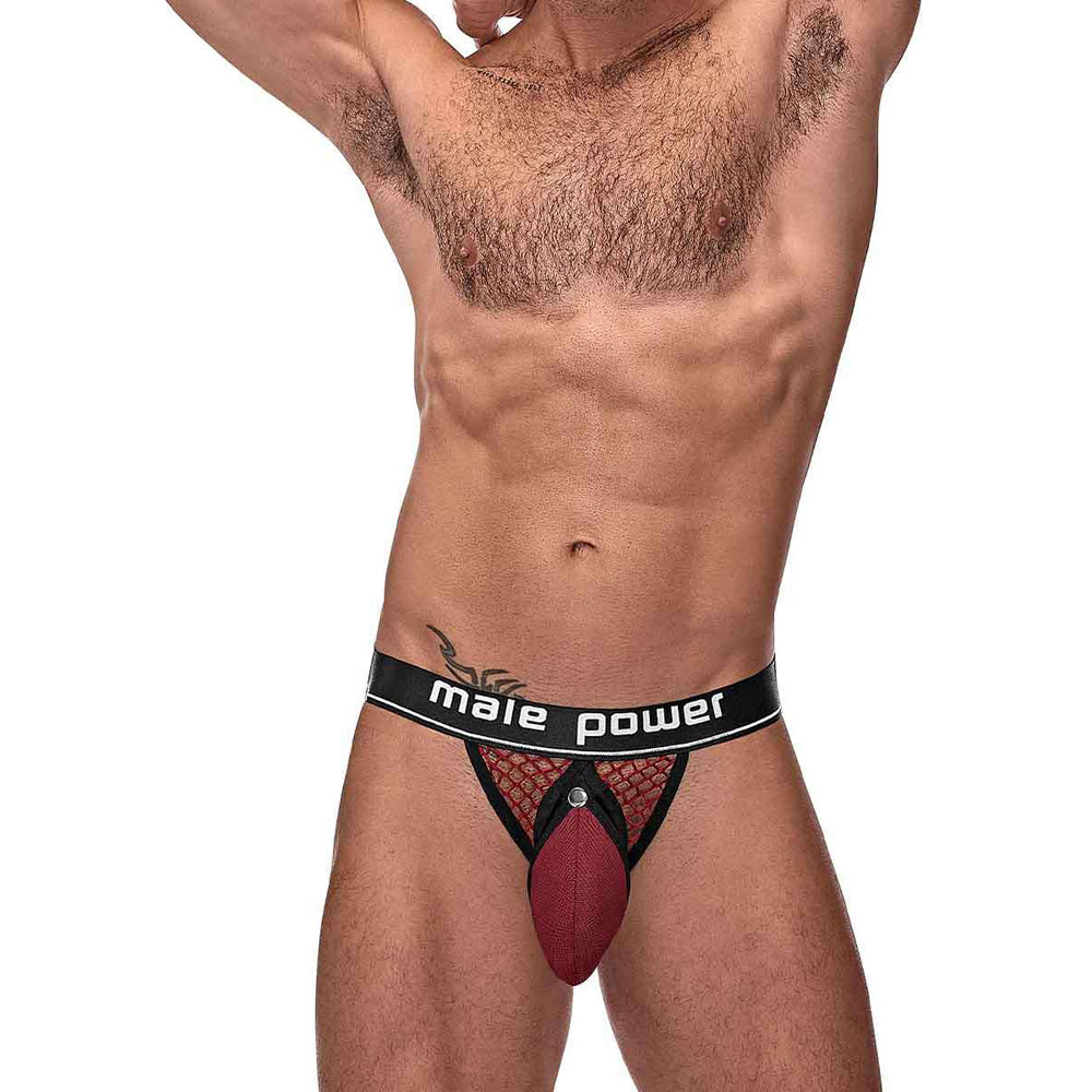 Penis Pit Net Penis Ring Jock Burgundy L/Xl | 845830084123 | Discreet Personal Wellness