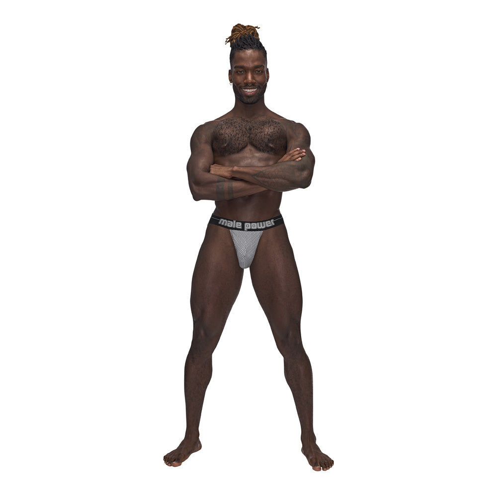 Sexagon Strappy Ring Jock Grey L/Xl | 845830086462 | Discreet Personal Wellness