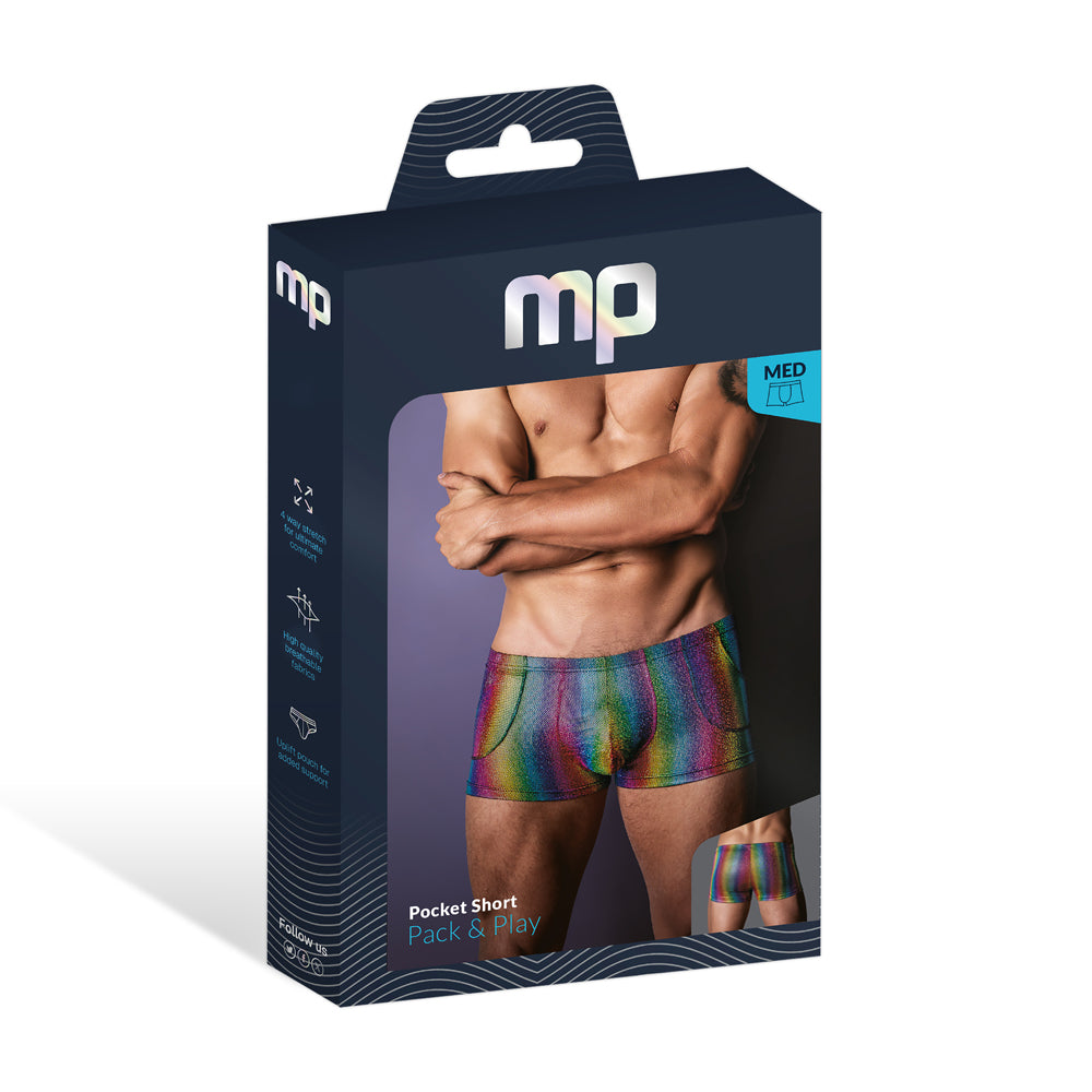 Pack & Play Pocket Short Rainbow Large | 845830093880 | Discreet Personal Wellness