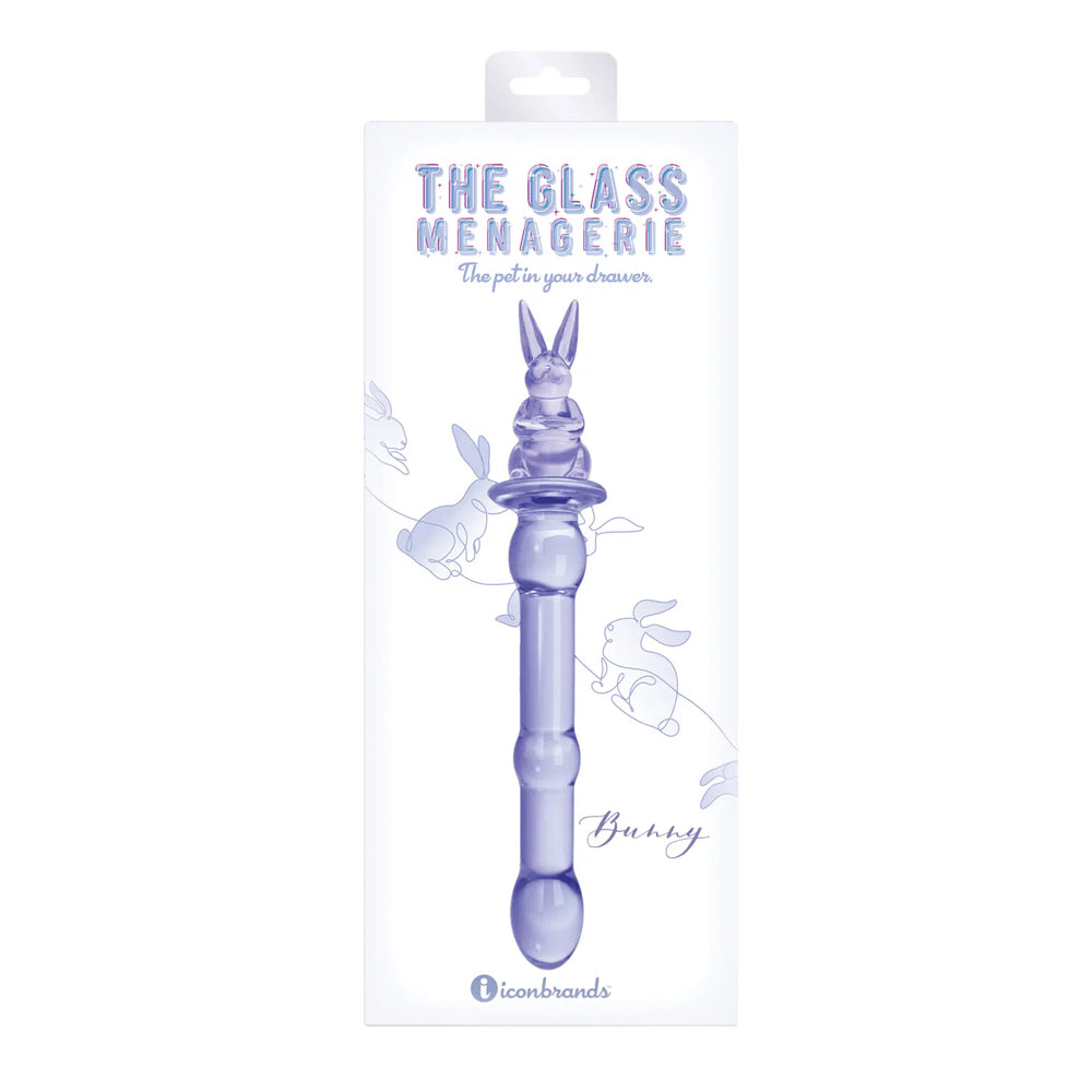 Glass Menagerie Rabbit Glass Dildo Purple | 847841011013 | Discreet Personal Wellness