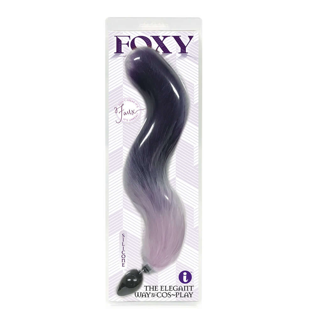 Foxy Silicone Fox Tail Butt Plug Purple | 847841014014 | Discreet Personal Wellness