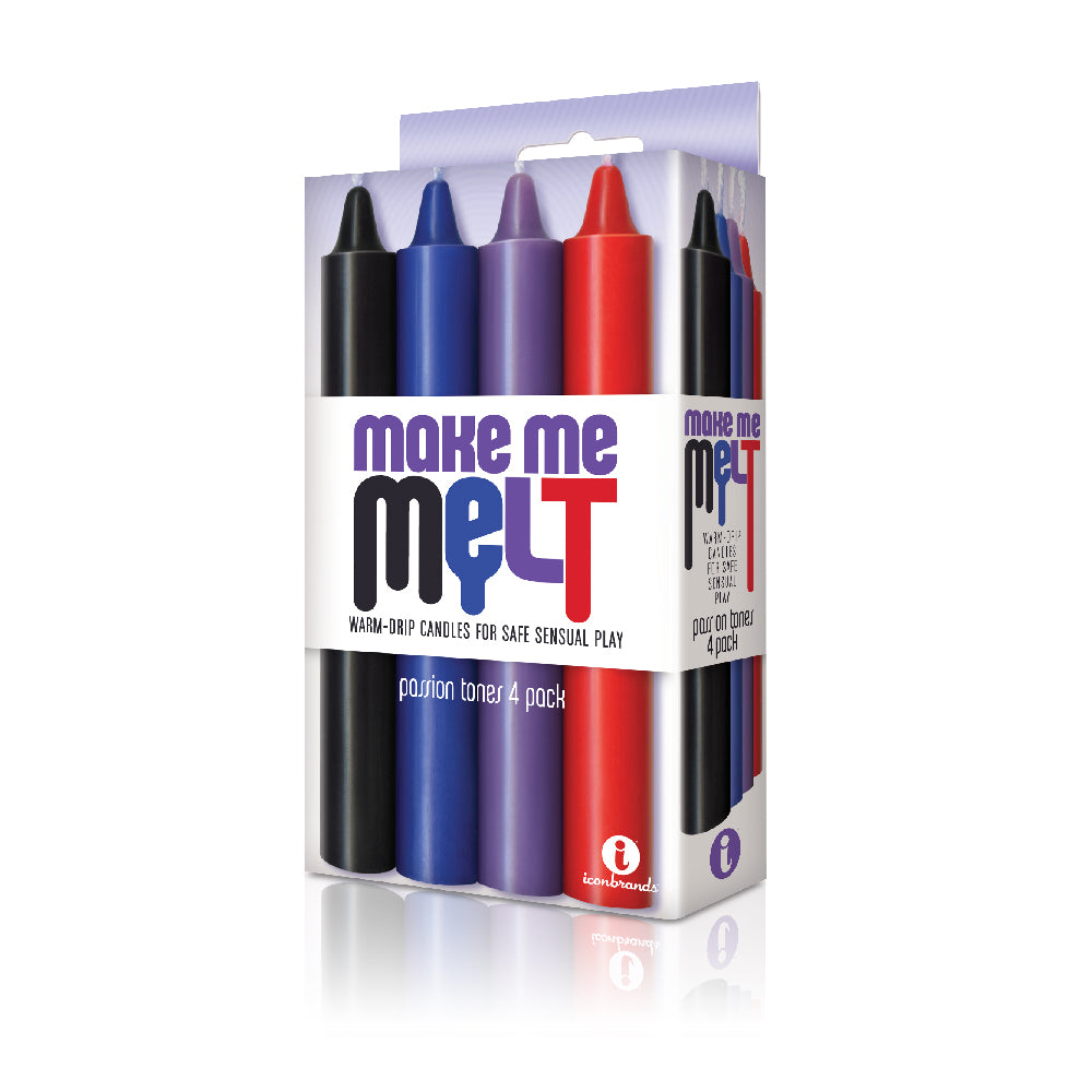 The 9's Make Me Melt Sensual Warm-Drip Candles 4Pk Passion Tones | 847841023269 | Discreet Personal Wellness