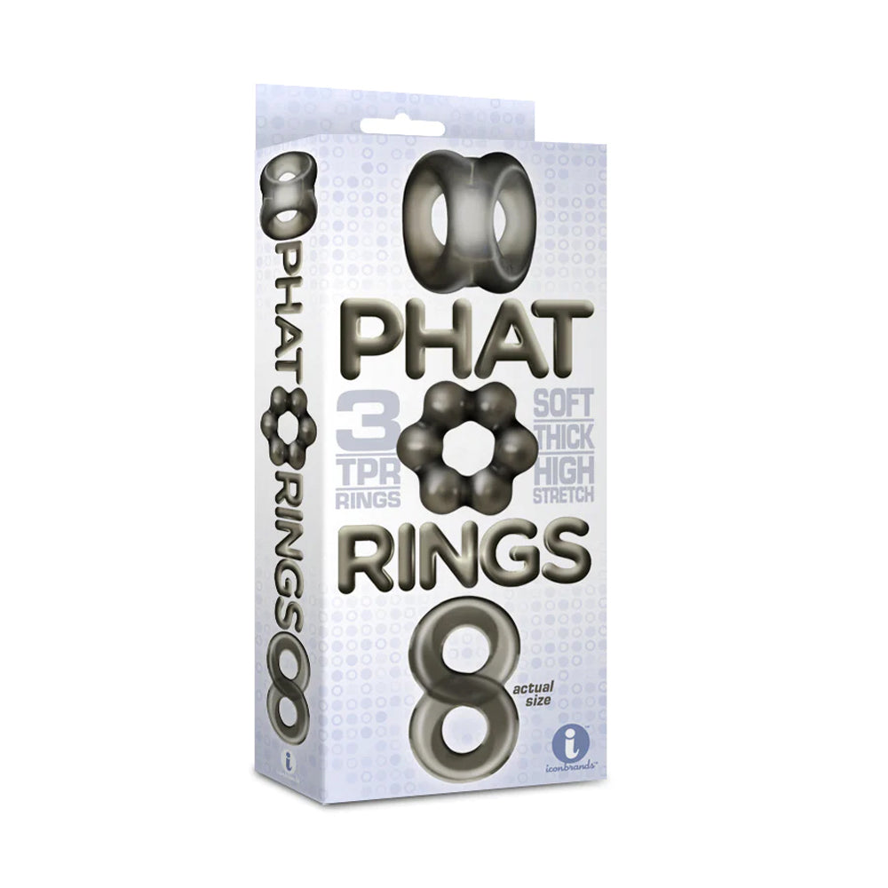 The 9's Phat Rings Smoke 1 Chunky Penis Rings | 847841026727 | Discreet Personal Wellness