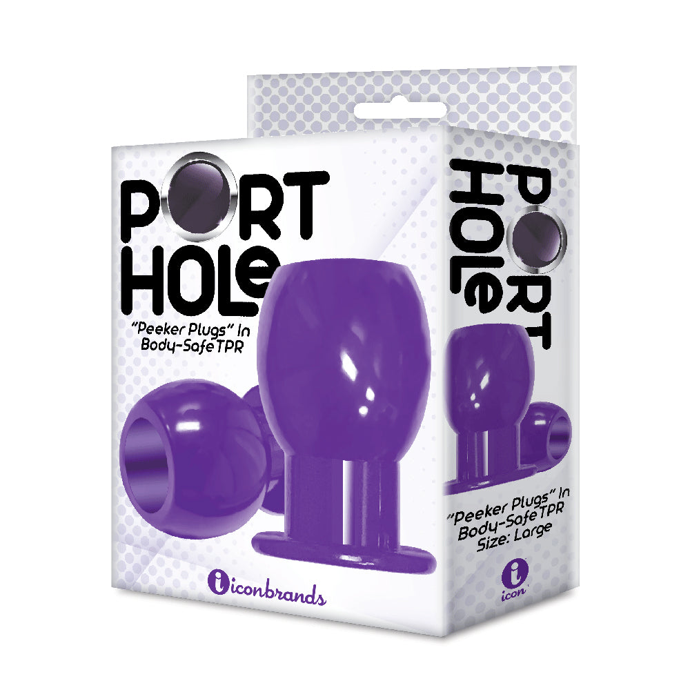 The 9's Port Hole Hollow Butt Plug Purple | 847841026963 | Discreet Personal Wellness