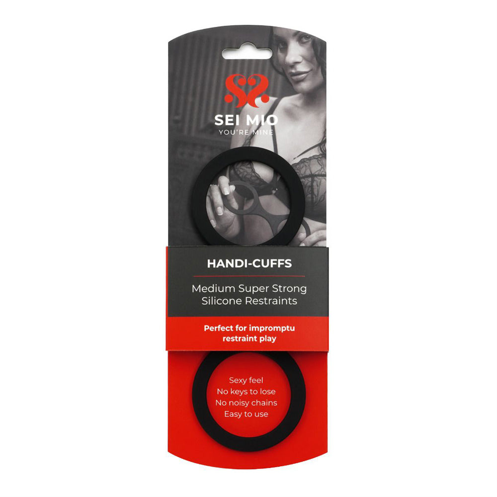 Sei Mio Handi-Cuffs Medium Silicone Restraints | 847878002688 | Discreet Personal Wellness