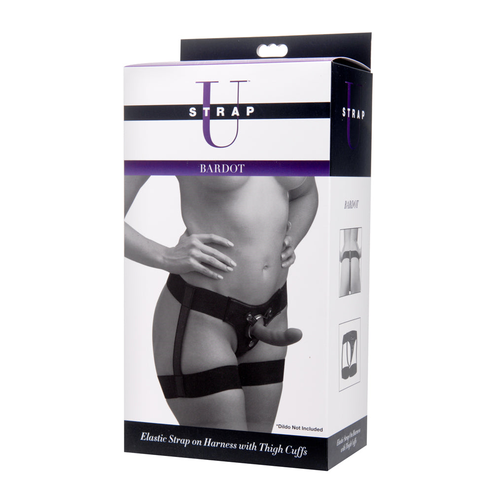 Strap U Bardot Elastic Strap On Harness With Thigh Cuffs | 848518015839 | Discreet Personal Wellness
