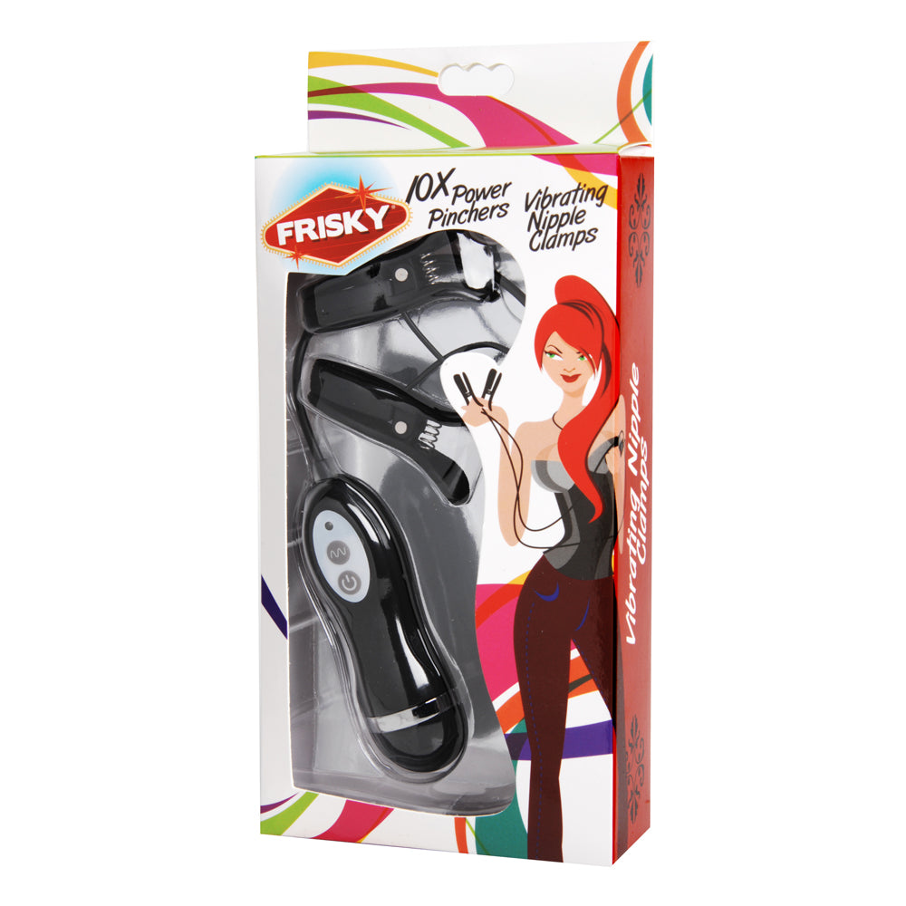 Frisky Power Pinchers 10 Mode Vibrating Nipple Clamps | 848518019042 | Discreet Personal Wellness