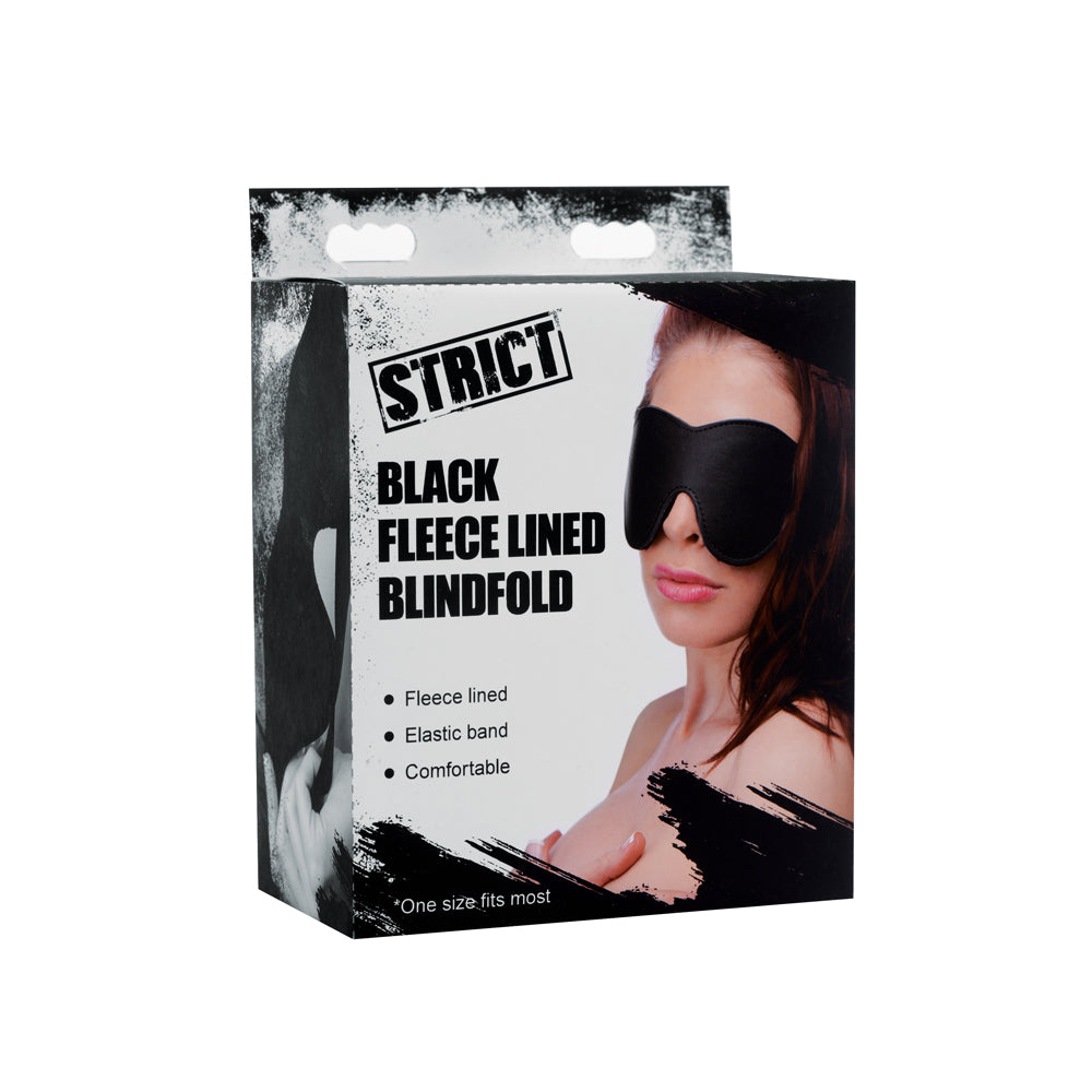 Strict Black Fleece Lined Blindfold | 848518024275 | Discreet Personal Wellness