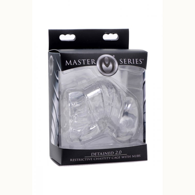 Master Series Detained 2.0 Restrictive Chastity Cage W/ Nubs | 848518024459 | Discreet Personal Wellness