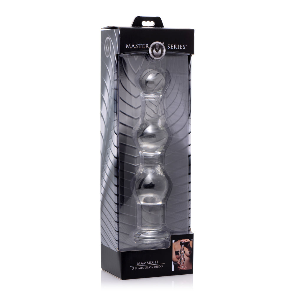 Master Series Mammoth 3 Bumps Glass Dildo | 848518025616 | Discreet Personal Wellness