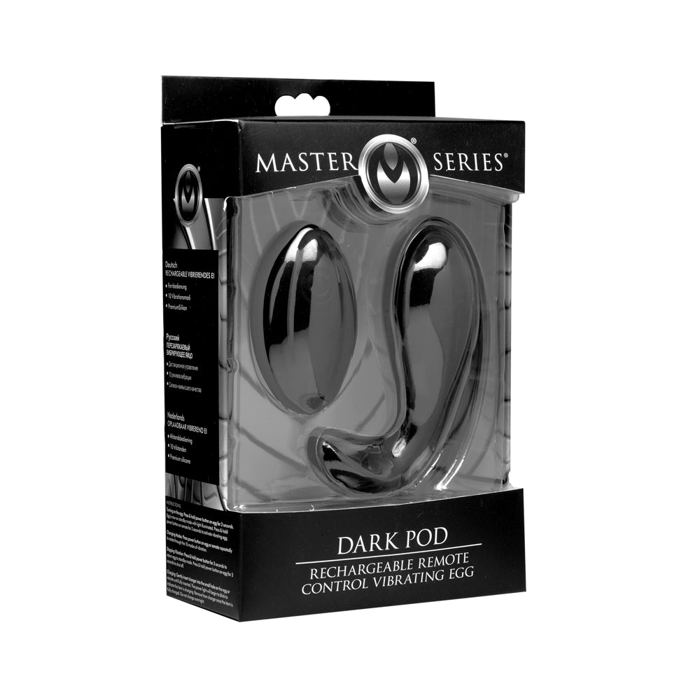 Master Series Dark Pod Rechargable Remote Control Vibrating Egg | 848518030542 | Discreet Personal Wellness