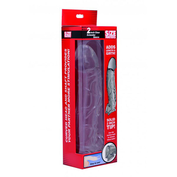 Size Matters 2" Clear Extender Sleeve | 848518031396 | Discreet Personal Wellness