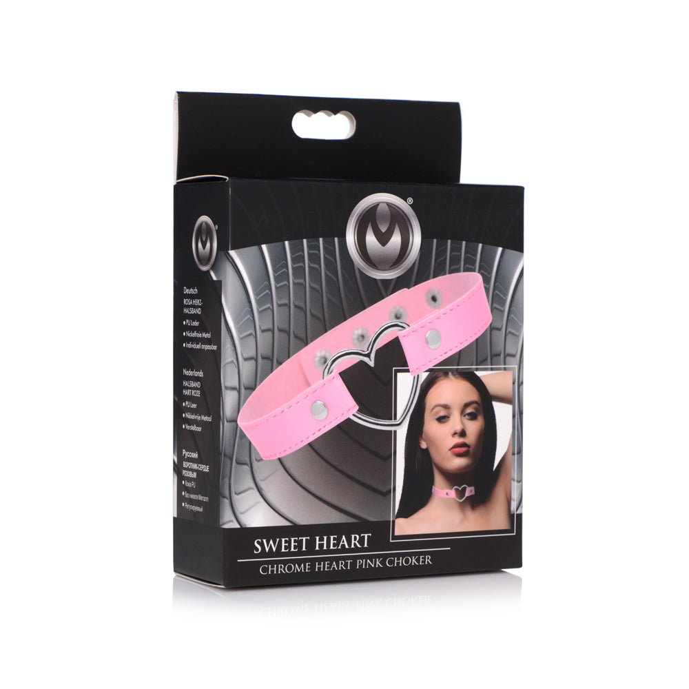 Master Series Heart Choker Necklace Pink | 848518034519 | Discreet Personal Wellness