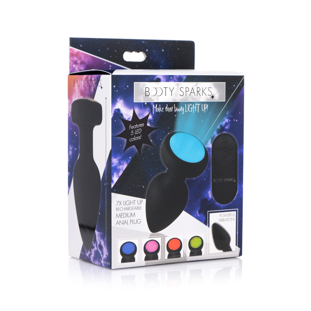 Booty Sparks 7X Light Up Rechargeable Anal Plug Medium | 848518034564 | Discreet Personal Wellness