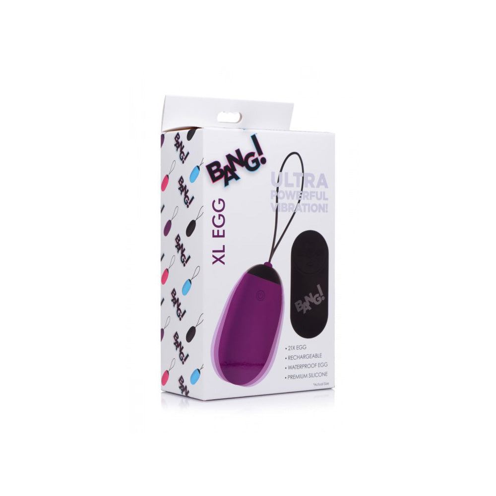 Bang! XL Vibrating Egg Purple | 848518035592 | Discreet Personal Wellness
