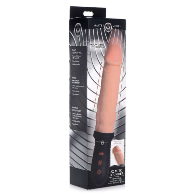 Master Series Vibrating Thrusting Dildo With Handle | 848518036254 | Discreet Personal Wellness