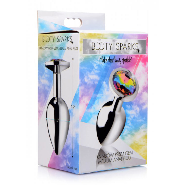 Booty Sparks Rainbow Prism Gem Anal Plug Medium | 848518036643 | Discreet Personal Wellness